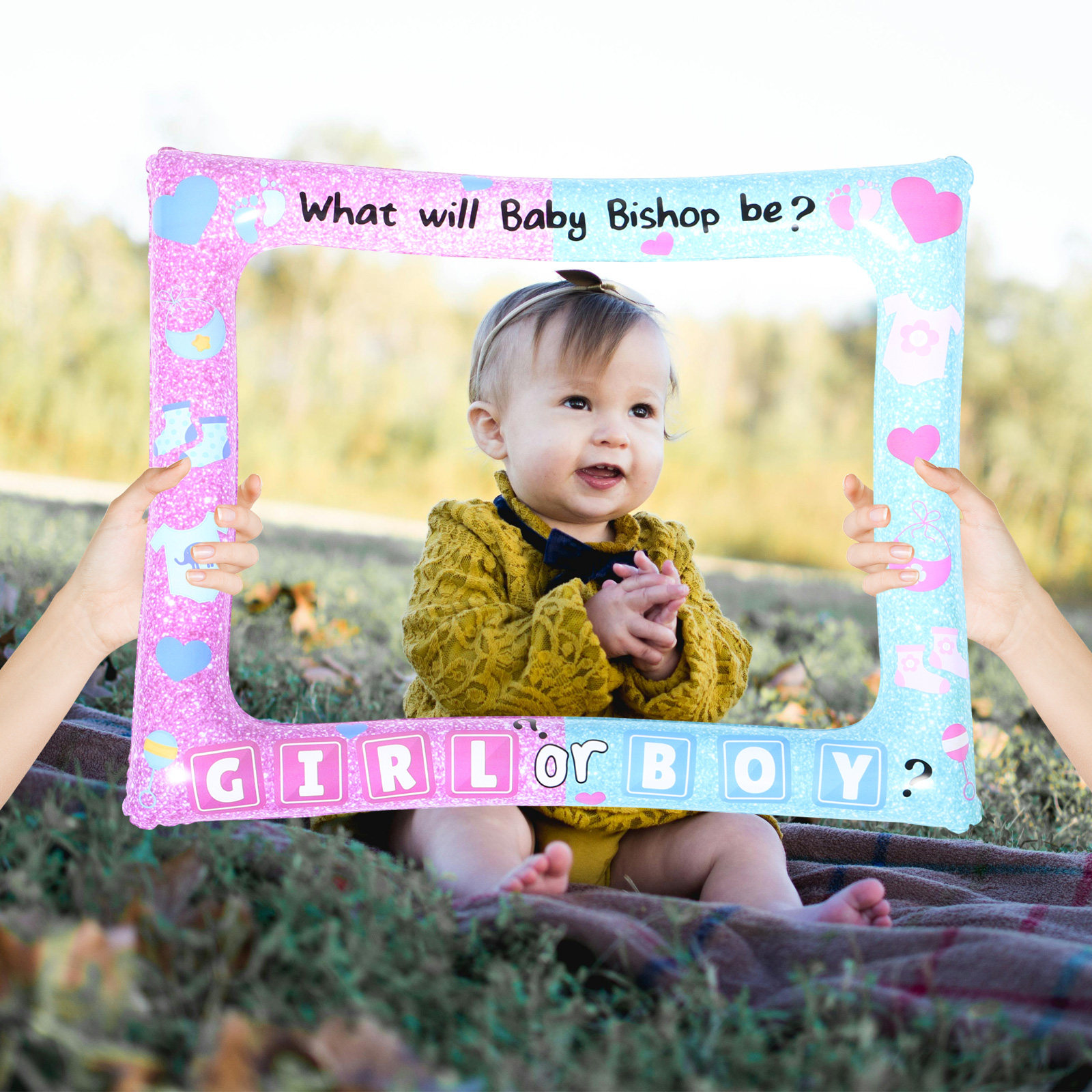 Photo Booth Prop - Baby Gender Reveal Photo Booth Frame