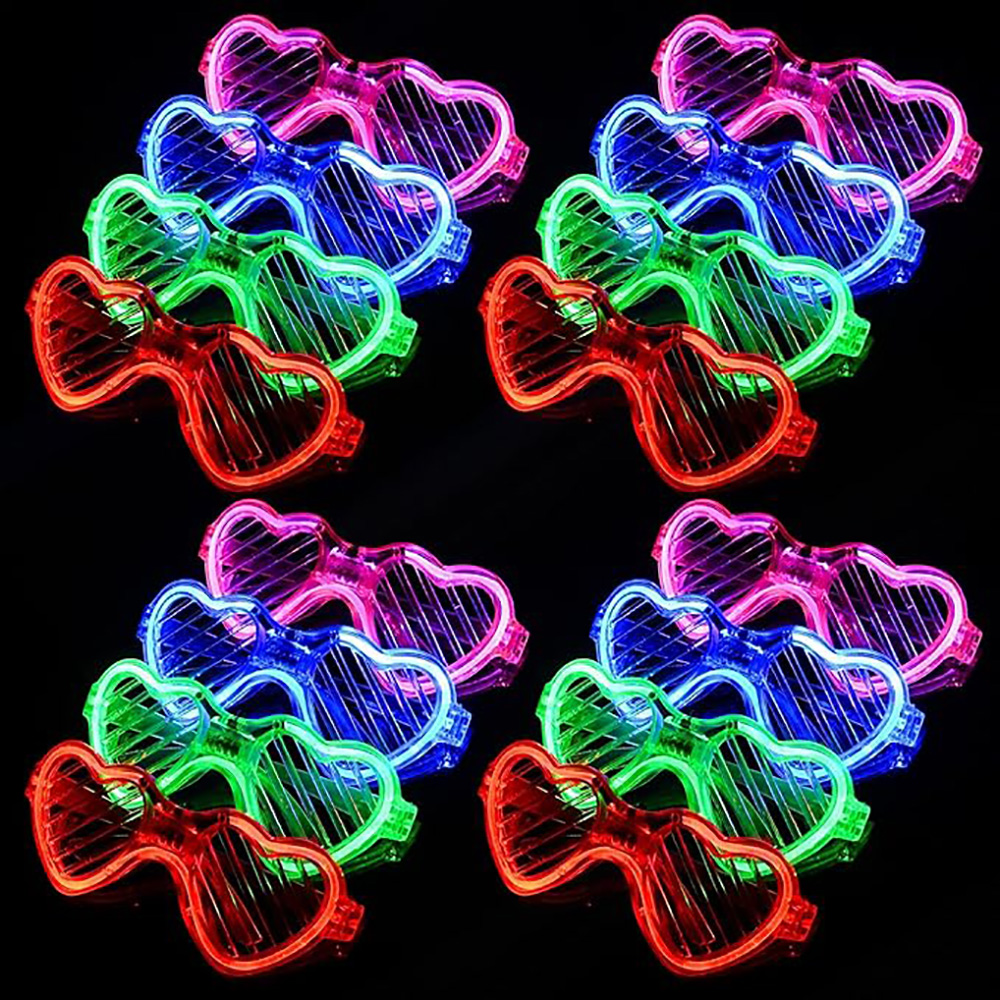 Wedding Supply In Bulk - 5/10/20/30/50 Bulk Light Up Glasses Heart