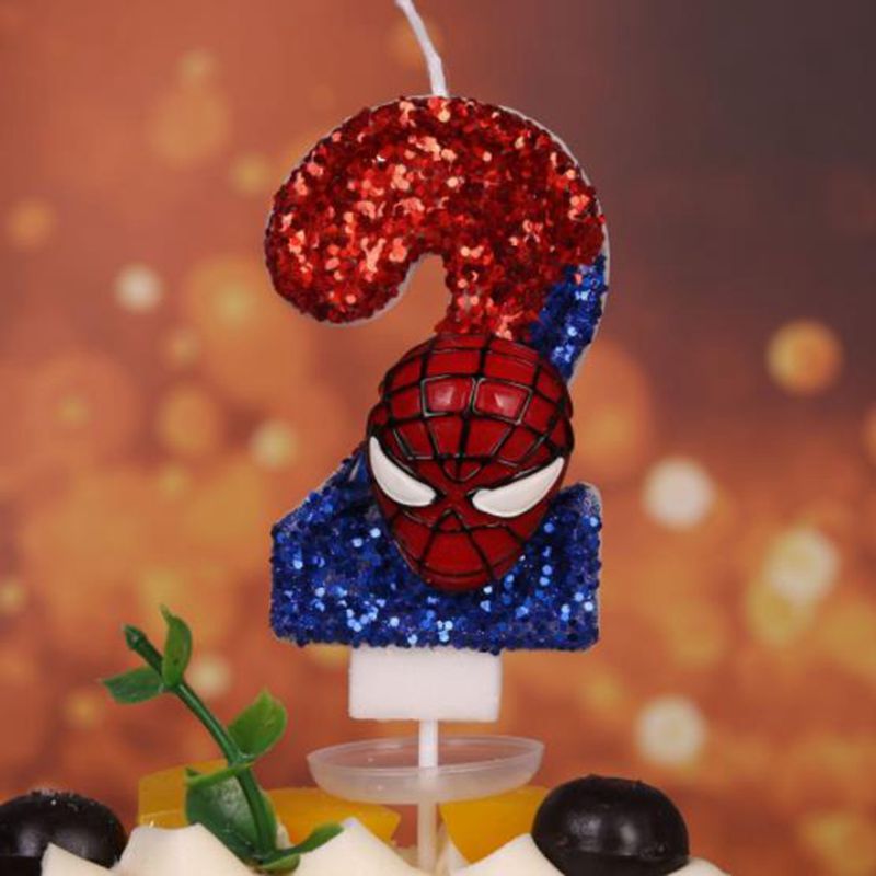 Unity Candle Set - Spider-Man Digital Number Candles Birthday Cake