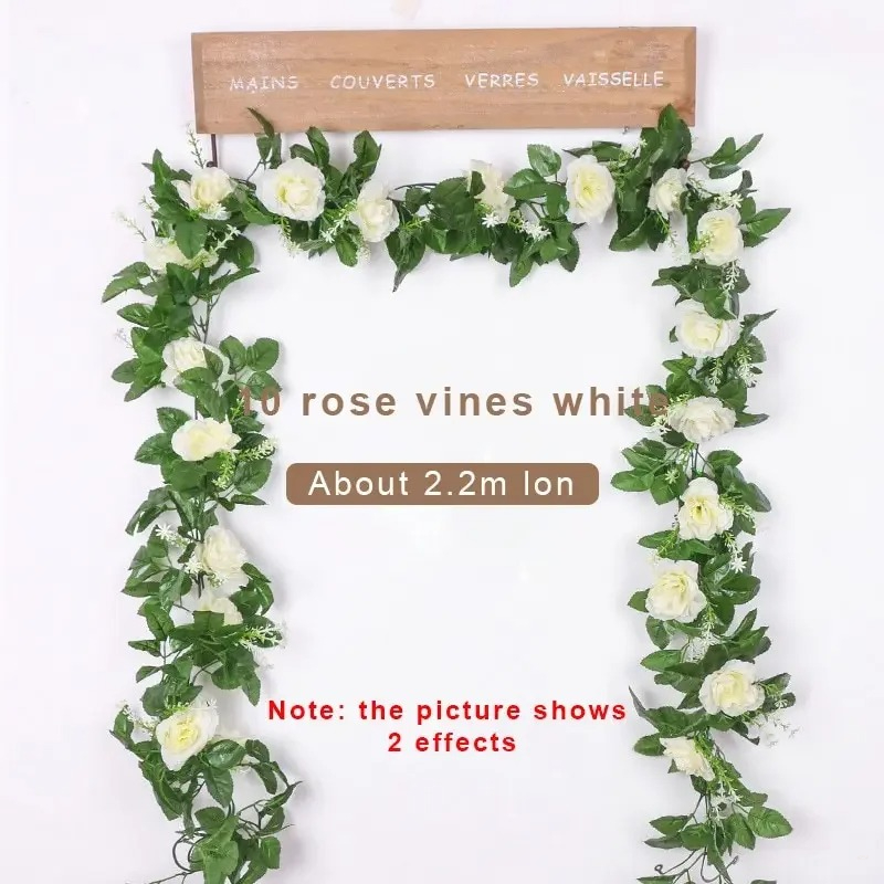 Wedding Arch Flower - 1Pcs 2.2M Artificial White Flower Fake