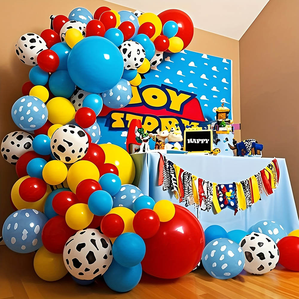 Wedding Day Supply Kit - 67pc Blue Yellow Red Balloon Arch