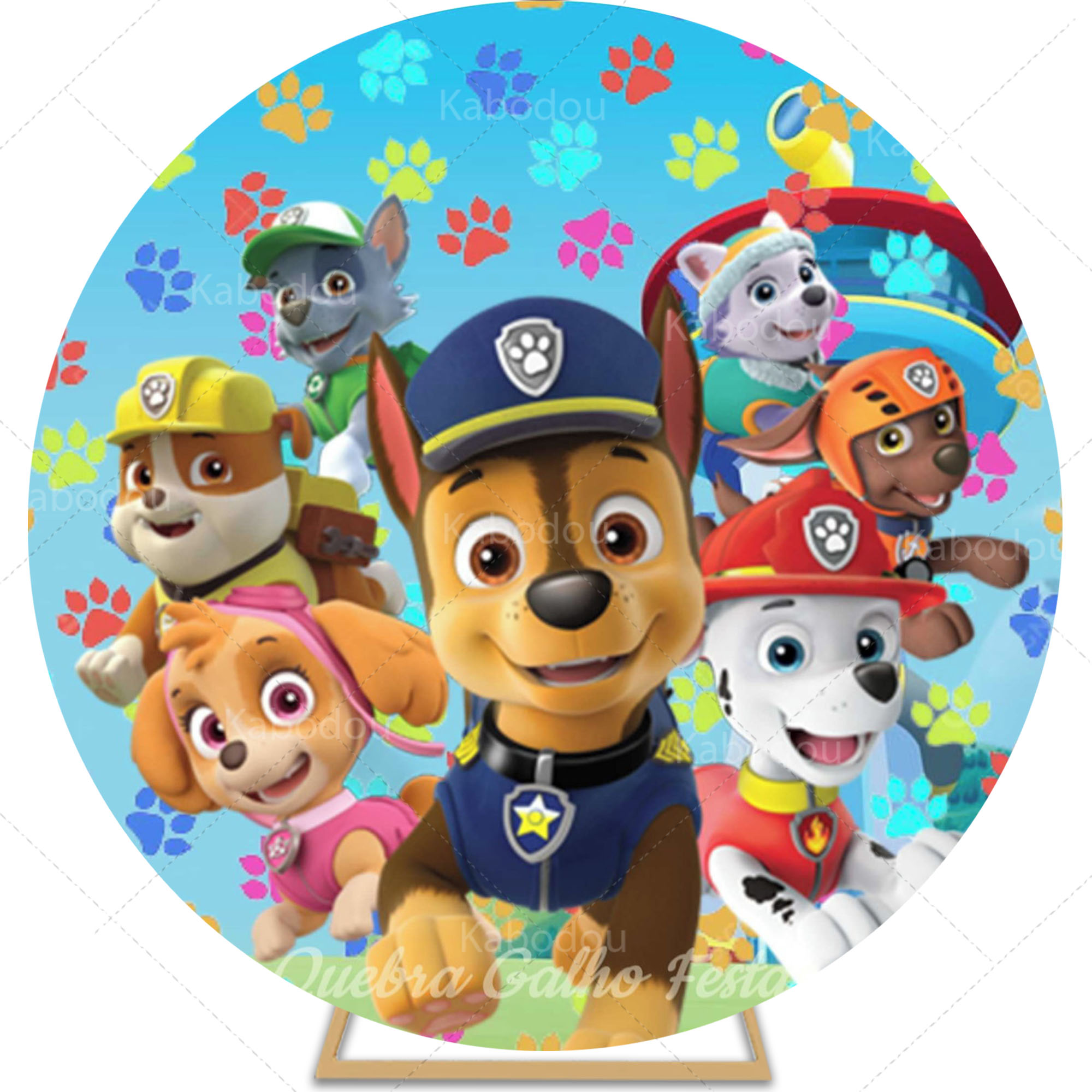 Paws Patrols Round Backdrop Bo - Photo Booth Prop 评论和价格