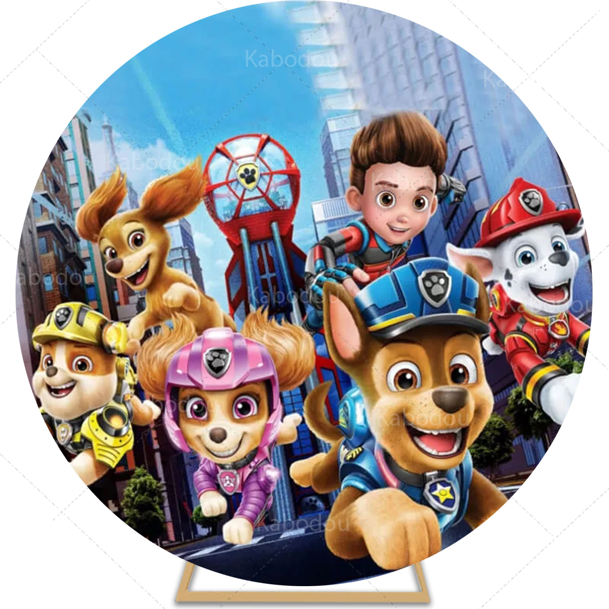 Paws Patrols Round Backdrop Bo - Photo Booth Prop 评论和价格