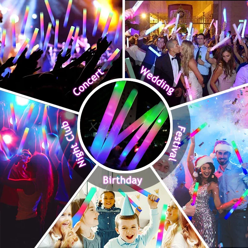20/30/40Pcs RGB LED Glow Foam  - Wedding Supply In Bulk 评论和价格