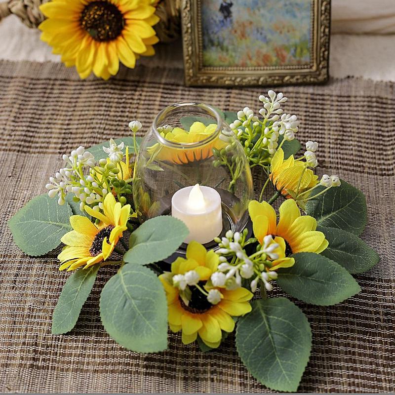 Artificial Sunflower Candle Ri - Unity Candle Set 评论和价格