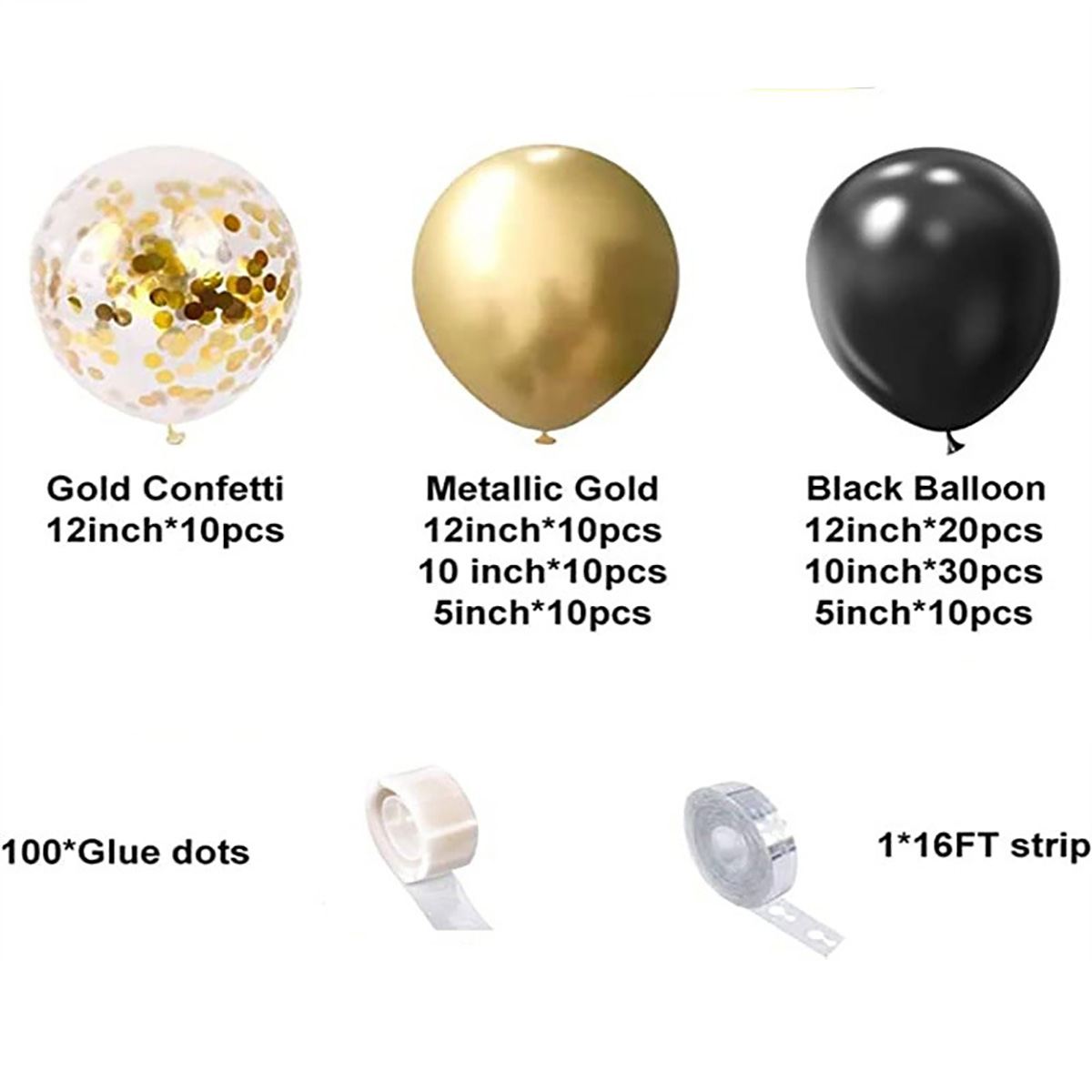 102Pcs Black Metallic Gold Con - Wedding Day Supply Kit 评论和价格