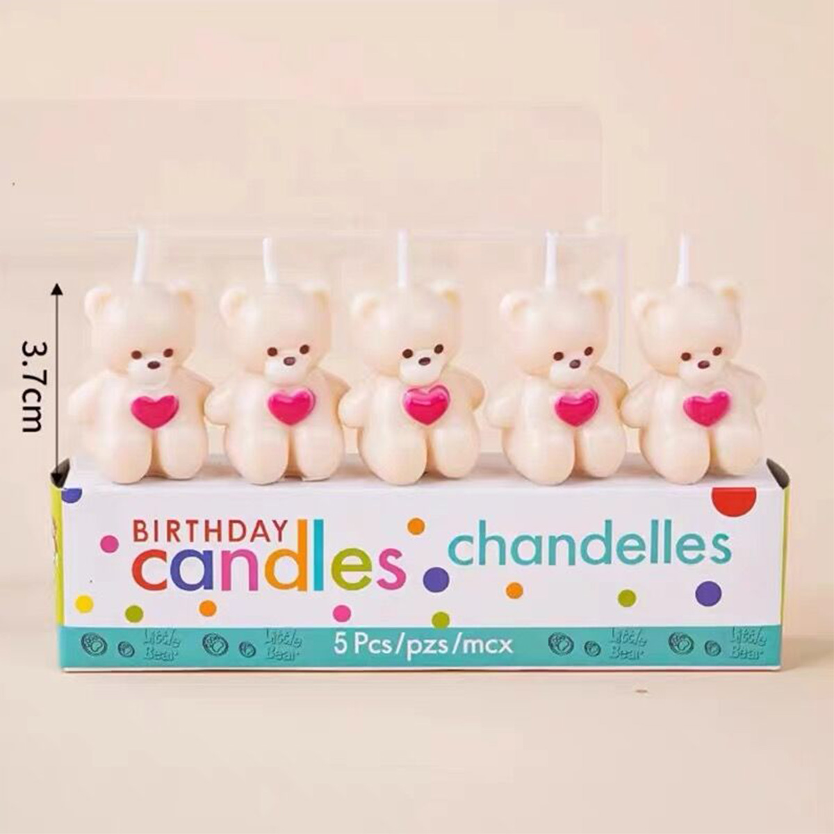 5pcs Cartoon Hug Bear Candle S - Unity Candle Set 评论和价格