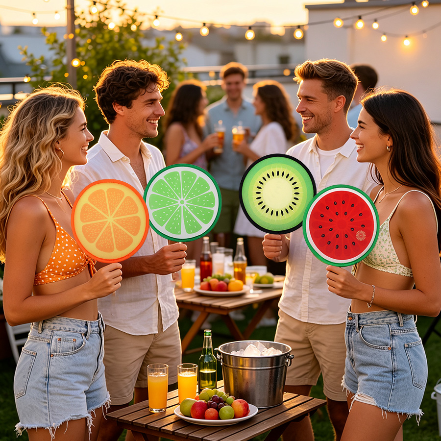5Pcs/set Fruit Design Hand Fan - Wedding Supply List 评论和价格