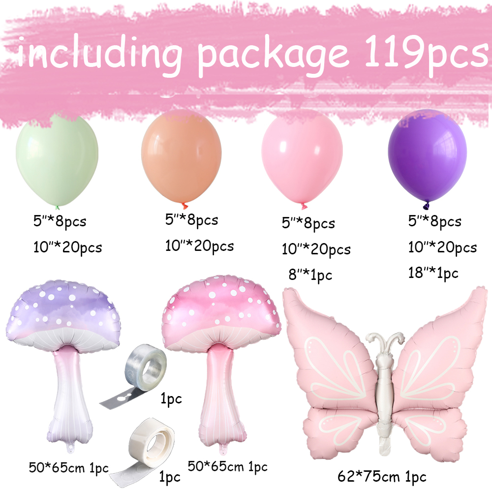 Mushroom Butterfly Balloon Gar - Wedding Day Supply Kit 评论和价格