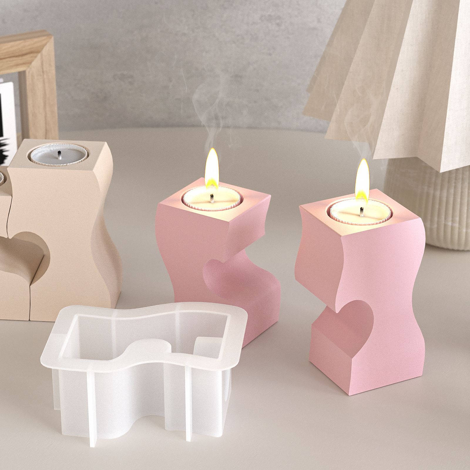 S Heart Candlestick Silicone M - Unity Candle Set 评论和价格