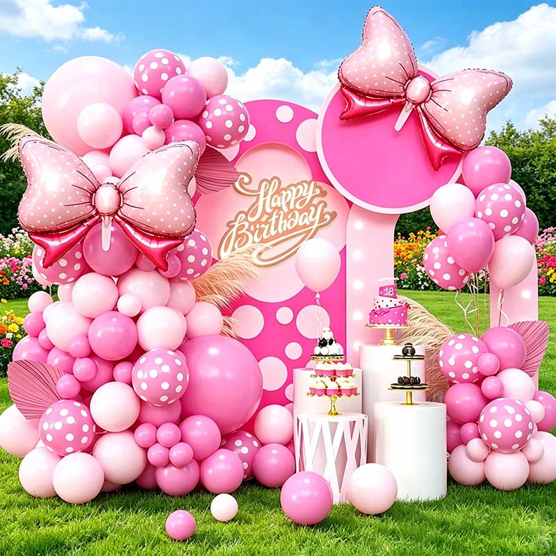 99pcs Pink Bow Minnie Foil Bal - Wedding Day Supply Kit 评论和价格