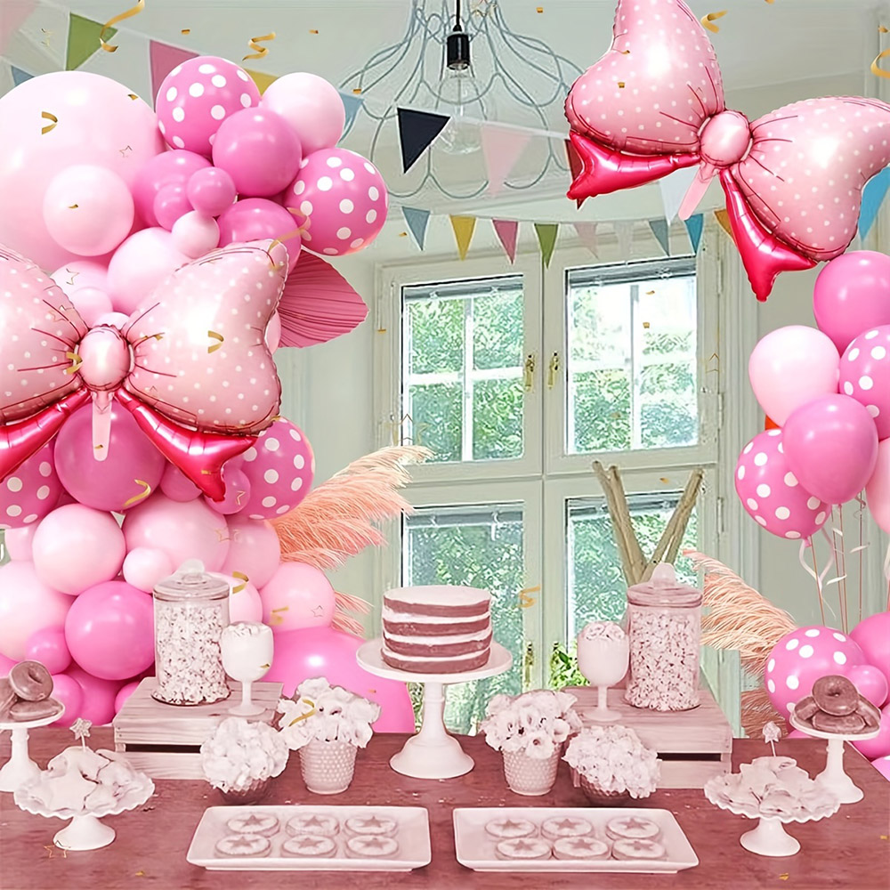 99pcs Pink Bow Minnie Foil Bal - Wedding Day Supply Kit 评论和价格
