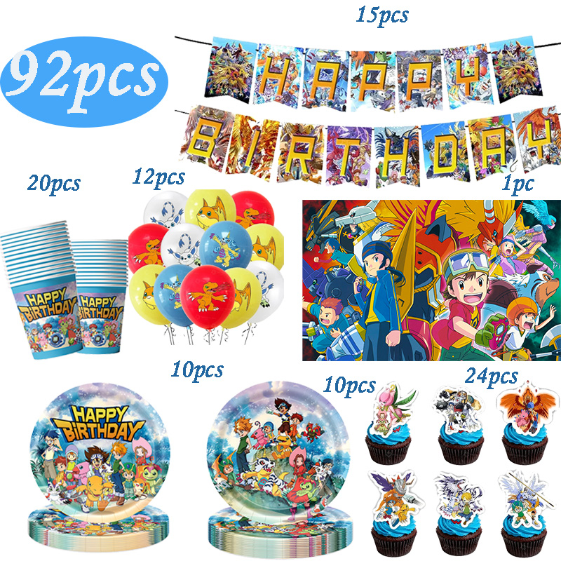 Digimon Themed Birthday Party  - Wedding Day Supply Kit 评论和价格
