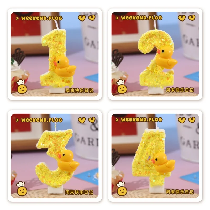 3D Mini Yellow Ducks Theme  Ca - Unity Candle Set 评论和价格