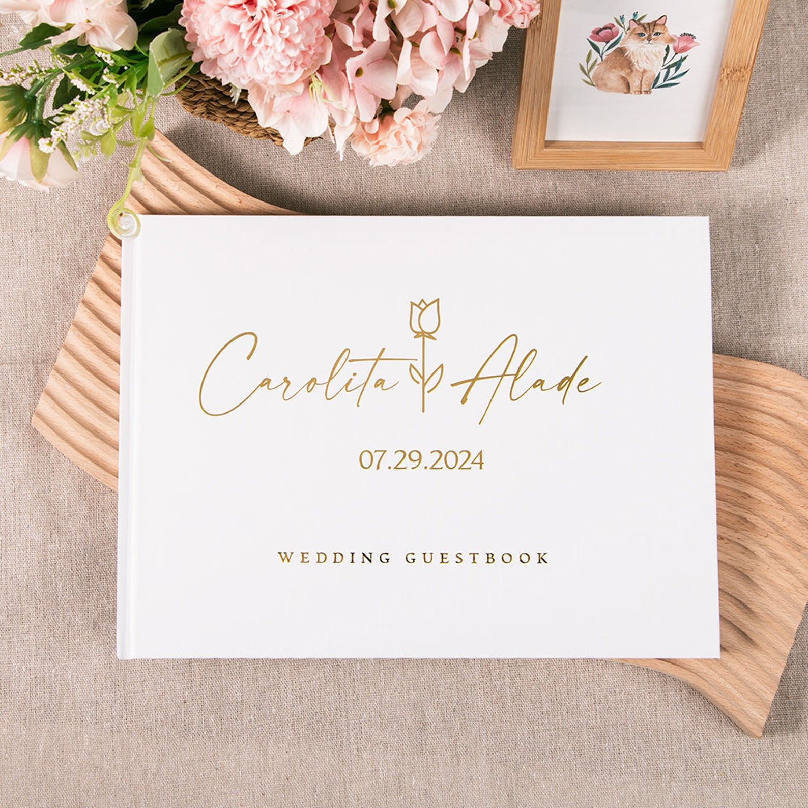 Custom Wedding Guestbook Perso - Wedding Supply List 评论和价格